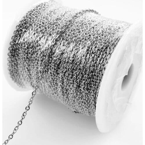 2/2.5/3mm Cross Chain,Jewelry Finding, DIY women Chains, Fashion 316L Stainless Steel O Chains, Jewelry Components