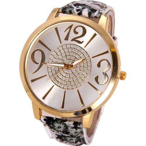 Gnova Platinum BIG Numbers Flower band secret GARDEN WATCH Girl Fashion Women Dress Watches Quartz Wristwatch student