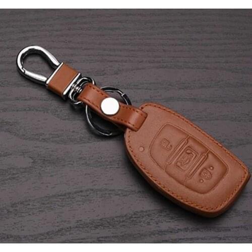 For Hyundai Creta Ix25 Key Case Car Wallet Key Cover Shell Keychain Auto Leather Material Accessories Products Car Styling 15-17