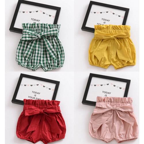 Kid Harem Pants Shorts Bottoms PP Bloomer Pants Infant Baby Girl Boy Summer Casual Shorts Elastic High Waist Solid PP Pants 1-6Y