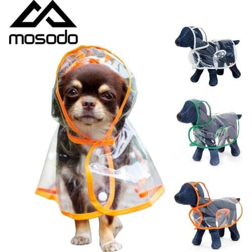 Mosodo Pet Dog Raincoat Dog Transparent Face Clothes Raincoat Suitable for large medium and small dogs Hooded Windproof Design