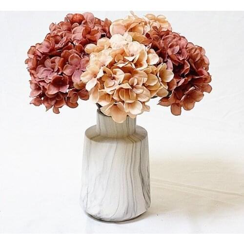 European Retro Hydrangea Artificial Flowers Branch for Vases Accessories DIY Wedding Home Garden Decorative Material Fake Flower