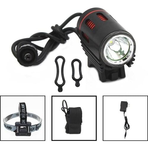 Black and red far-light mountain bike lights with LED outer aperture bicycle headlights L2 strong light far-light headlights DC