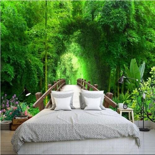 Photo wallpaper 3D stereo custom mural TV background living room bedroom bamboo landscape wallpaper mural