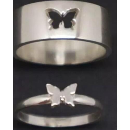 MKENDN Butterfly Ring High Quality Couple Ring Lovers Ring Gif For Lover Jewelry