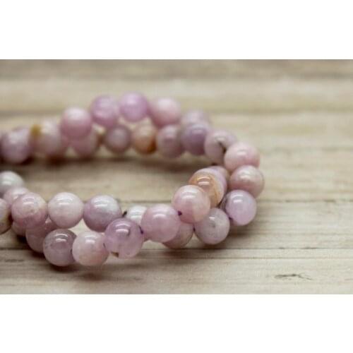 Wholesale 1string Natural Kunzite Round Beads 6mm 8mm 10mm 12mm Gem Stone Loose Beads For Jewelry DIY 15.5"/strand