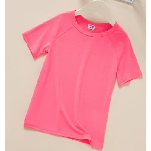 PatPat 2021 New Summer Kid Girl Sports Solid T-shirt