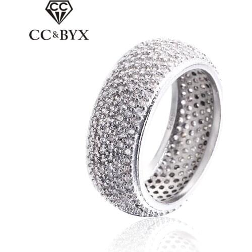 Full of small white crystal rings for women white gold color fashion finger rings shinestone charm jewelry Free shipping CC196