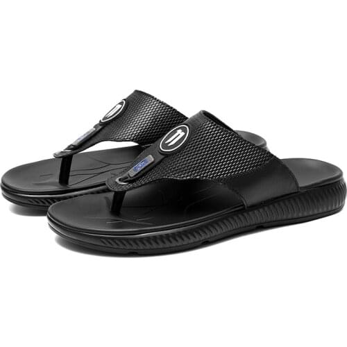 FIXSYS 2021 Hot Sale Man Flip Flops High Quality Anti-slip Beach Shoes Summer Leisure Slippers Outdoor Comfy Male Casual Shoes