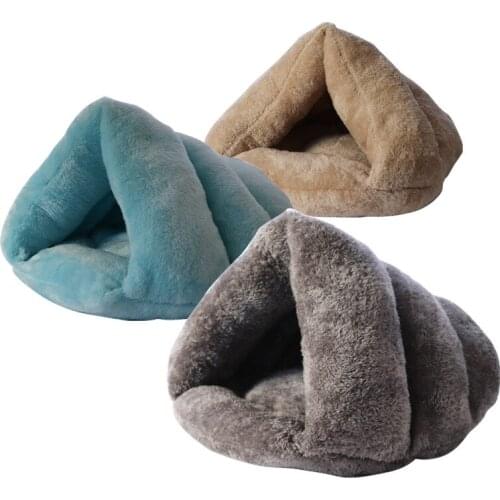 Pet Bed Soft Warm Nest Kennel Sleeping Bag Mat Pad Tent for Cat Dog Cave House Washable Plush Deep Sleep Cat Litter Mat