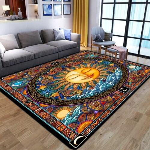 National sun/moon print carpet Children Bedside Area Rugs Doormat Kids Play Game floor Mat Anti-slip Carpet for Home Living Room