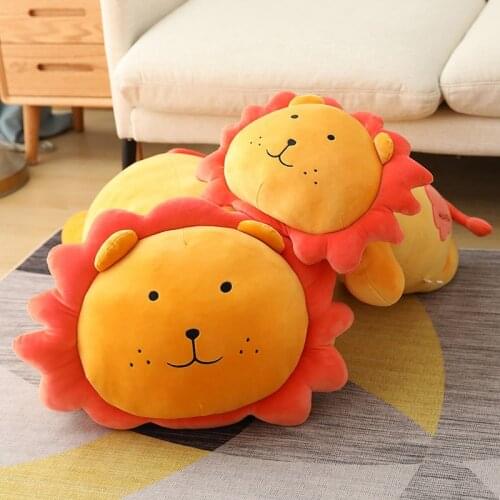 70cm/90cm Cute Big Face Lion Plush Long Pillow Toy Soft Stuffed Cartoon Animal Doll High Quality Baby Appease Toys Cushion Gifts
