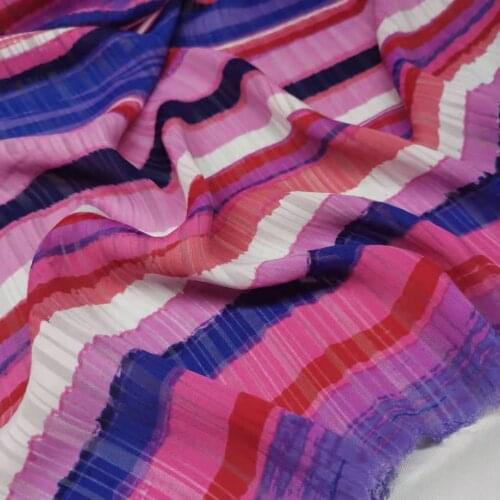 Rainbow Chiffon Jacquard Stripe Soft Dropping Fabric For Shirt Dress Craft DIY Tissue