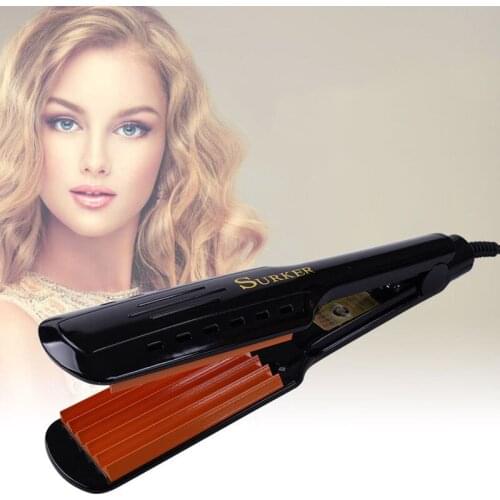 Professional Crimper Ceramic Corrugated Curler Curling Iron Hair Styler Electric Corrugation Wave Hair Eu