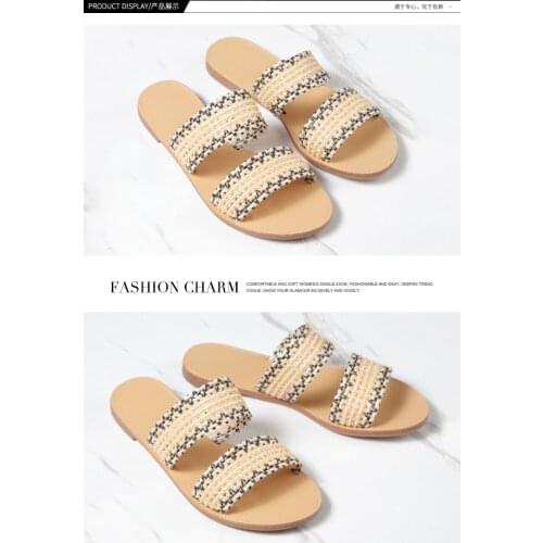 Slippers for womens outer wear 2021 new fashion versatile flat flip flops summer school slippers