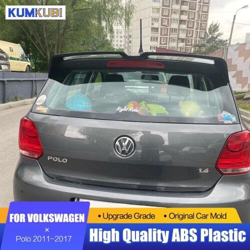 KUMIKUBI For Volkswagen VW Polo Spoiler 2011-2017 ABS Spoiler Primer or DIY Color Car Rear Wing Spoiler For Polo Black Spoiler