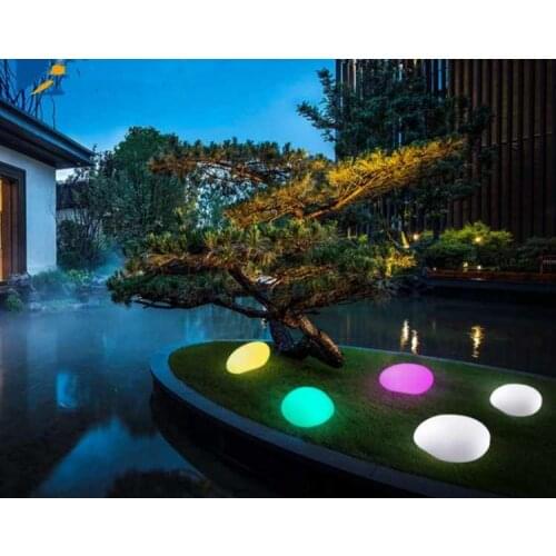 LED Rechargeable Pebble Stone Lamp waterproof RGB Landscape Light Walkway Outdoor Lawn Garden Yard Path Decrative Light Lamp X
