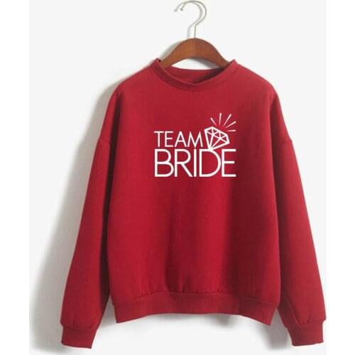 Team Bride Diamond long sleeve hoodies femme autumn winter women brand tracksuits harajuku pullovers O Neck casual sweatshirts