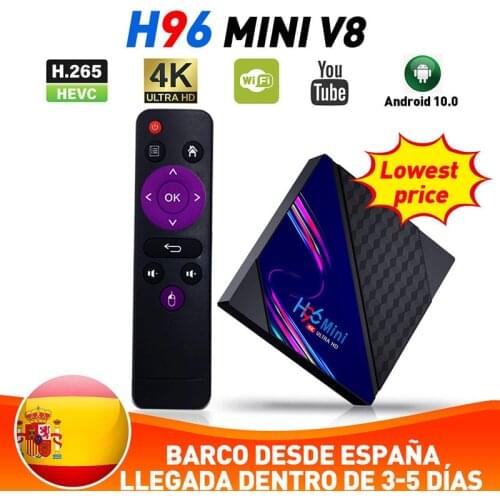 H96 Mini V8 RK3228A 2G+16G/1G+8G 2.4GWIFI 4K HD TV Box for TK TV Version Android 10.0 VP9 Video Decoding Set Top Box