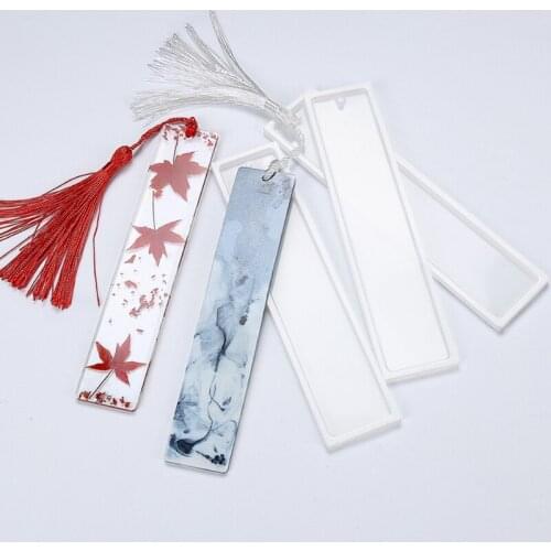 Bookmark Mold 2021 Hot Sale Popular Diy Rectangular Crystal Epoxy Uv Resin Blank Bookmark Silicone Mold Stylish Creative Mold