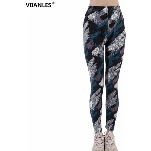 VIIANLES Sports Pants Women High Waist Gyn Legging Print Push Up Running Trouser Workout Exercise Fitness Trousers Gym Clothing