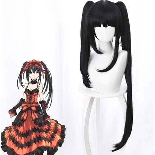 New Arrival Date A Live Cosplay Costume wigs Tokisaki Kurumi Halloween Party Costume Dress For Women Girl Custom Made shoes Boot