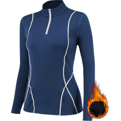 Winter Yoga Jogging Shirts Gym Long Sleeves Quick-Dry Breathable Tight Tops Women Shirts Running Jackets Sports Coats Fitness
