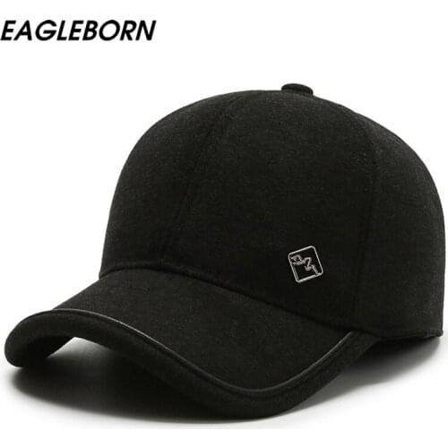 Winter Hat Men Thickened Baseball Cap Elderly Hat Dadhat Warm Baseball Cap Woolen Grandpa Hat Cold Ear Protection
