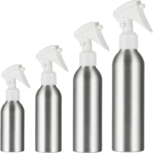 1PC 50/100/150/200ML Aluminium Spray Atomizer Bottle Refillable Empty Bottles White Pump Atomizer Cosmetic Parfume Storage Jars