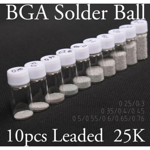 10PCS/Lot BGA Reballing Balls (0.25 0.3 0.35 0.4 0.45 0.5 0.55 0.6 0.65 0.76) BGA Solder Ball Kit, Free Shipping