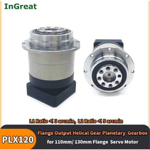 Flange Output Reducer 3 Arcmin 4:1-100:1 Ratio Helical Gear 19,22,24mm Input Planetary Gearbox for 110,130mm 1-3kw Servo Motor