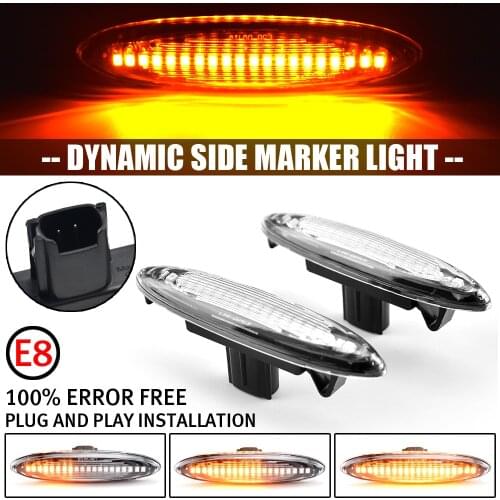 2Pcs Led Dynamic Amber Side Marker Turn Signal Light For Lexus IS250 IS350 SC430 E350 Toyota Soarer UZZ40 Highlander Kluger GSU