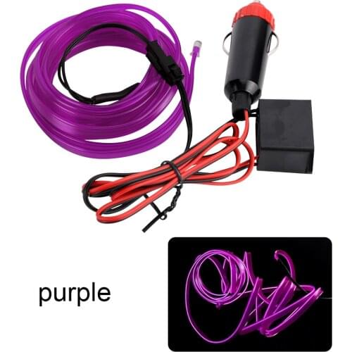 3M Car Interior Lighting LED Strip Car LED Light Garland Wire Rope Tube Line flexible Neon Light Light Strip Car Decor Light