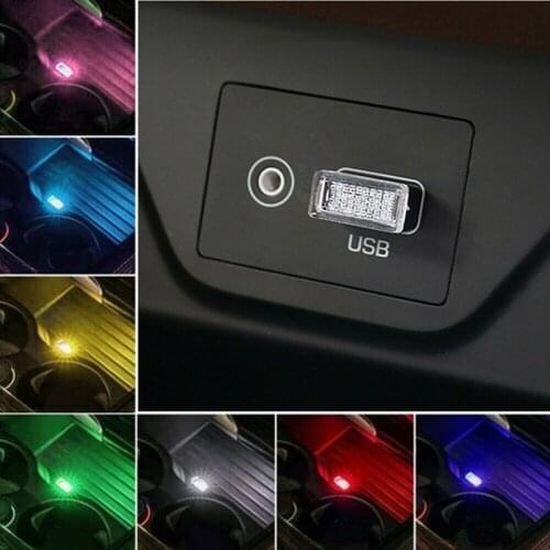 3Pcs Mini USB LED Car Interior Neon Lights Atmosphere Decorative Lamp Emergency Lights Auto Colorful Light 7 Colors