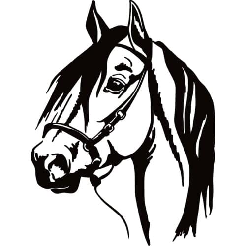 40677# Die-Cut Vinyl Decal Horse Head Car Sticker Waterproof Auto Decors on Car Body Bumper Rear Window