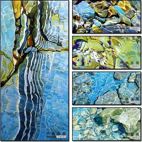 5D Diy Diamond Painting Oil Painting Of Water And Rock Cross Stitch Embroidery Landscape Posters Full Diamond Mosaic Needlework