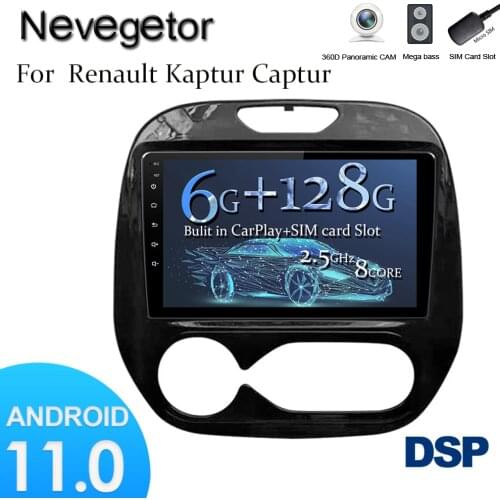 9inch car Android 11 2Din Car Radio Quad Core WIFI GPS Bluetooth Multimedia For Renault Kaptur Captur 2016-2019 Dual cameras DVR