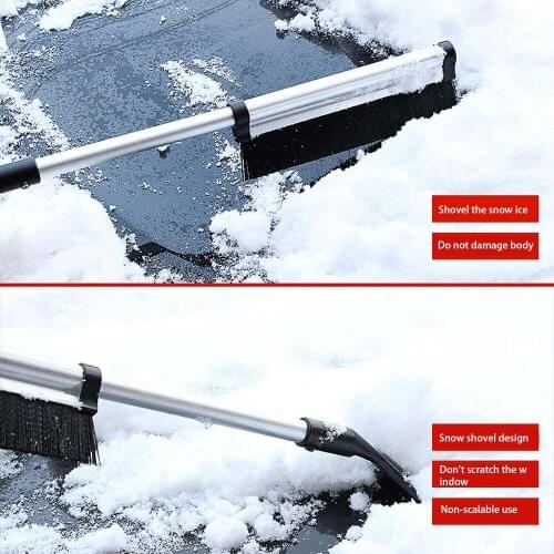 Car Silver Retractable Snow Shovel Ice Snow Scraper For Winter Car Vehicle Windshield Winter Snow Waterproof Removal Tool