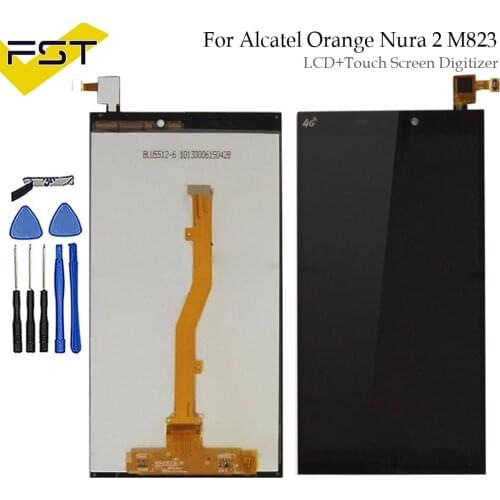 Black For Alcatel Orange Nura 2 Nura2 M823 LCD Display Touch Screen Digitizer Assembly Spare Parts+Tools