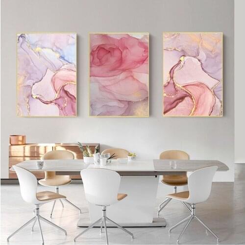Decorative Picture Home Office Room Decor Fluid Art Canvas Wall Art Poster Nordic Abstract Marble Texture Print Painting