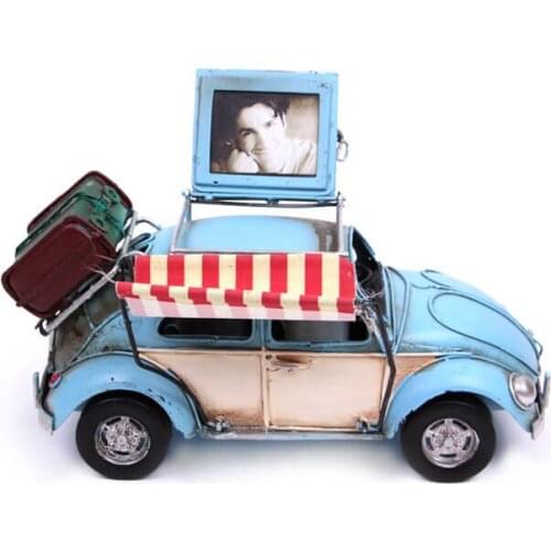 Decorative Metal Car Framed and Awning - Trinket, Miniature, Gift, Nostalgic, Vintage, handmade Hand Painted, Quality Durable