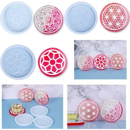 Epoxy Mold Resin Chinese Style Pattern Coaster Mold Silicone Hot Selling Jewelry Creative Handmade Household Goods