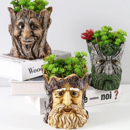 Planters Resin Flower Pots Succulent Bonsai Lion Home Office Desktop Decorations