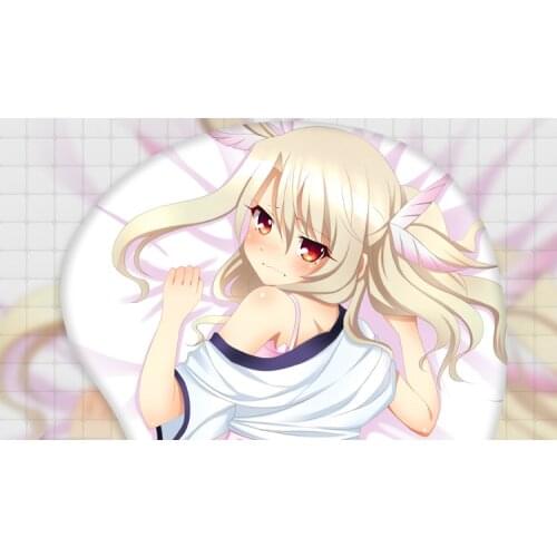 Anime Magical Girl Illyasviel Von Einzbern 3D Mouse Pad Gaming Mouse Mat Wrist Rest Non-Slip Desk Playmat Xmas Birthday Gifts