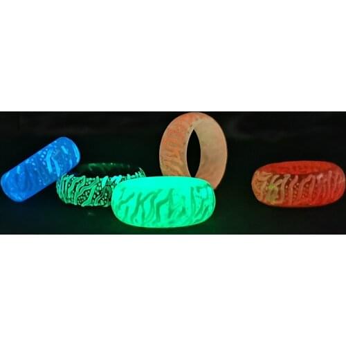Personality cool luminous ring versatile crack hair trend luminous ring resin jewelry creative gifts