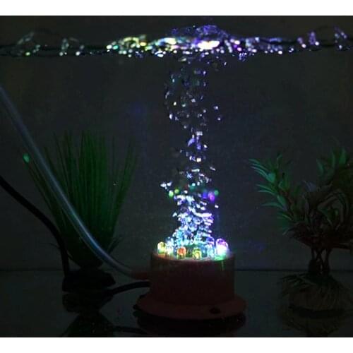 AC 100-240V 12 LED Air Bubble Stone Lamp Submersible Lights Air Stone Aquarium Decoration Fish Tank Light Decor