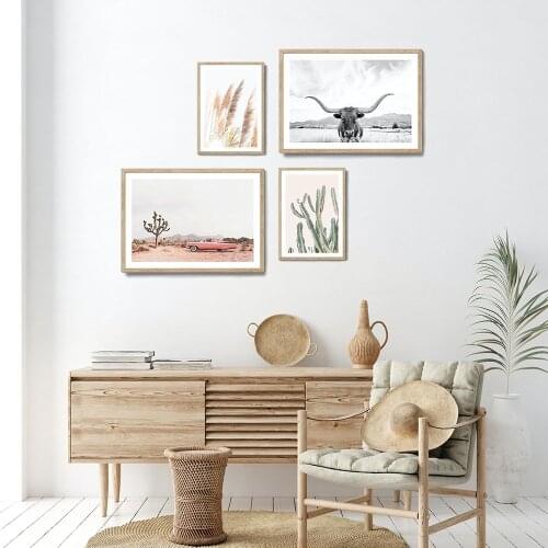 Reed Dandelion Dried Flower Plants Wall Art Canvas Painting Cow Cactus Posters And Prints Wall Pictures For Living Room Decor