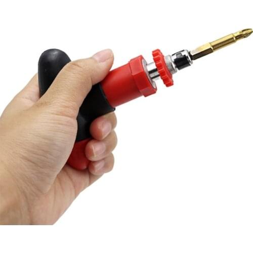 Manual T Type Ratchet Screwdriver Quick Bolt Driver Batch 6.35 mm Rotate Forward Reverse