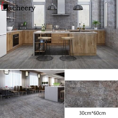Self Adhesive PVC Ceramic Tile Stickers Waterproof Wallpaper Art Floor Stickers Kitchen Decorative Film DIY Ground Contact Paper