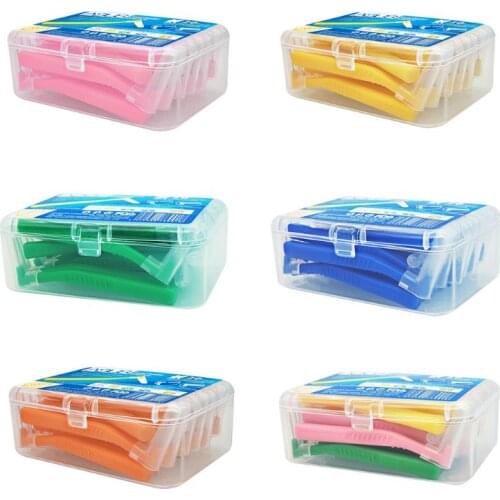 20pcs Interdental Brush L Shaped Superfine Toothpicks Push Pull Tooth Cleaner 667D